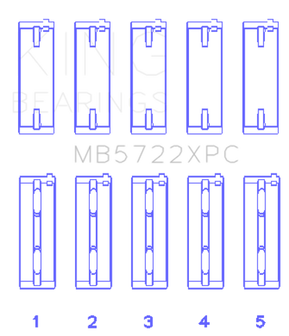 King Engine Bearings 2007+ Mitsubishi 4B11T EVO X Coated Performance Main Bearing Set - Size STD