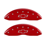 MGP 4 Caliper Covers Engraved Front & Rear Bowtie Red finish silver ch