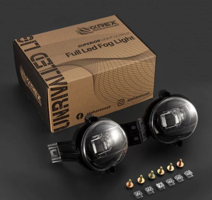 AlphaRex 02-08 Dodge Ram 1500/03-09 Ram 2500/3500 DoubleTap Dual Color LED Proj Fog Lights - Wt/Ambr
