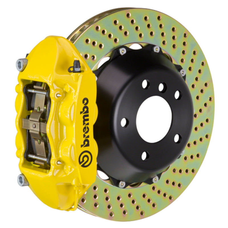 Brembo 06-11 ML320 Rear GT BBK 4 Piston Cast 380x28 2pc Rotor Drilled-Yellow