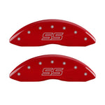 MGP 4 Caliper Covers Engraved Front & Rear Trailblazer style/SS Red finish silver ch