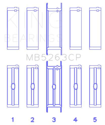 King Engine Bearings Ford Eng 445 T/Dies Crankshaft Main Bearing Set (Set of 5)