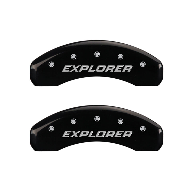 MGP 4 Caliper Covers Engraved Front & Rear Explorer/2011 Black Finish Silver Char 2010 Ford Explorer