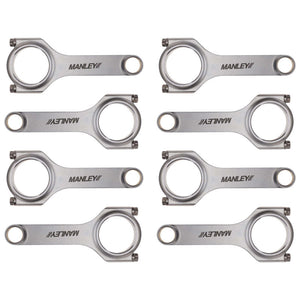 Manley Chrysler LS1 H Beam Connecting Rod Set  ARP 2000 3/8in w/ .927in Bushed Wrist Pins (Set of 8)