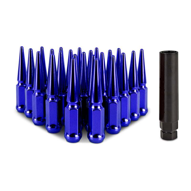 Mishimoto Mishimoto Steel Spiked Lug Nuts M14 x 1.5 24pc Set Blue