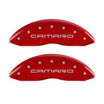 MGP 4 Caliper Covers Engraved Front & Rear Gen 4/Camaro Red finish silver ch