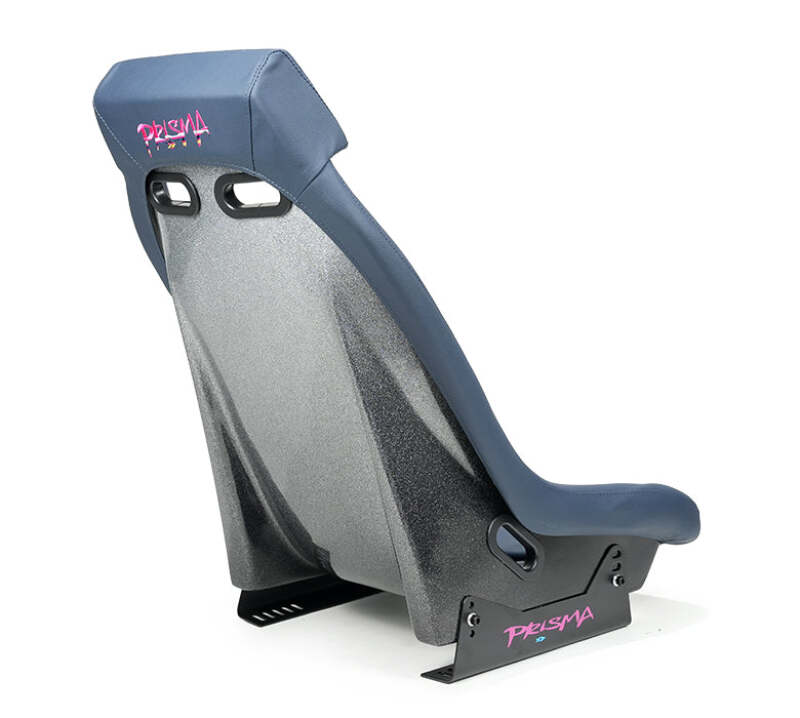NRG GT Retro Bucket Seat - Red PVC Leather Red Stitching Off-White Fiberglass Back