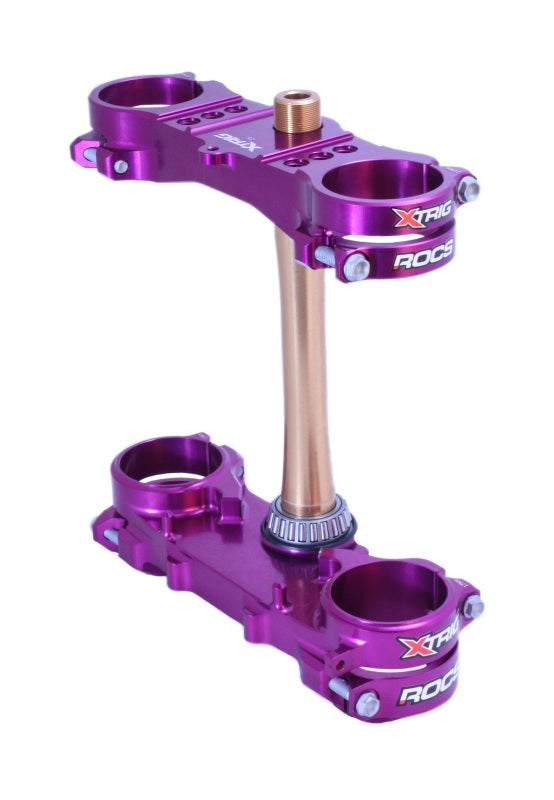 XTrig 06+ Yamaha YZ 250 ROCS Tech Triple Clamp 25 mm. Offset M12 - Purple