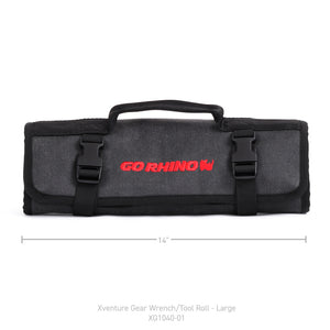 Go Rhino XVenture Gear Tool Wrench Roll - Large (4x4in. Closed) 12oz Waxed Canvas - Black