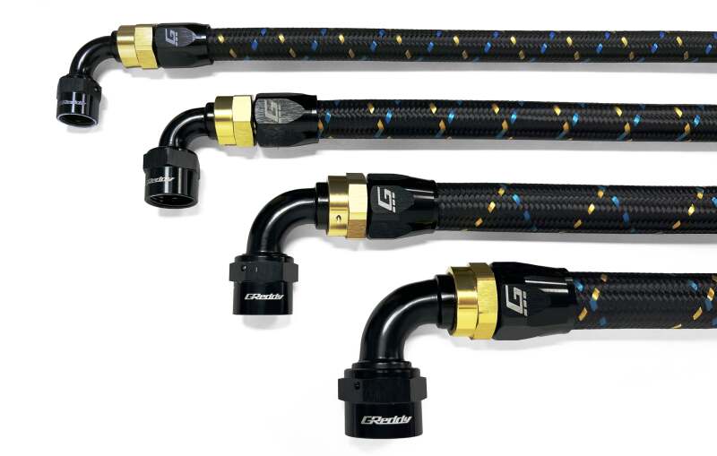 GReddy AN04 150 DEGREE HOSE END SWIVEL BLACK/GOLD ANODIZED