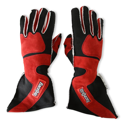 RaceQuip SFI-5 Red/Black Medium Outseam Angle Cut Glove