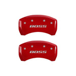 MGP Rear set 2 Caliper Covers Engraved Rear Boss Red finish silver ch