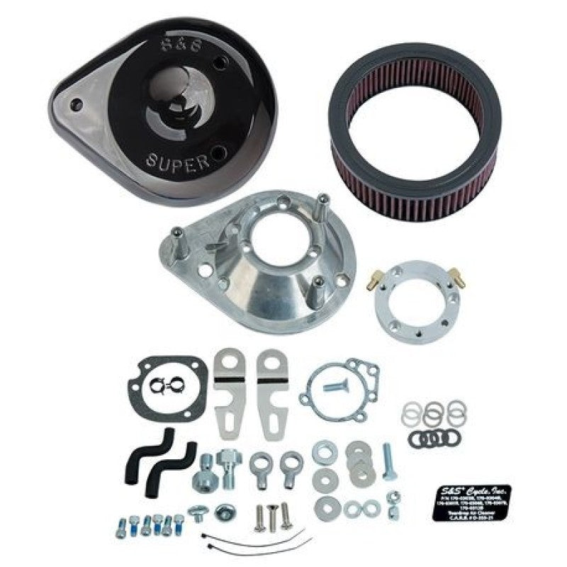 S&S Cycle 2007+ XL Sportster Models w/ Stock EFI Teardrop Air Cleaner Kit - Gloss Black