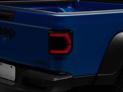 Raxiom 20-26 Jeep Gladiator JT Low Profile LED Tail Lights- Black Housing- Smoked Lens