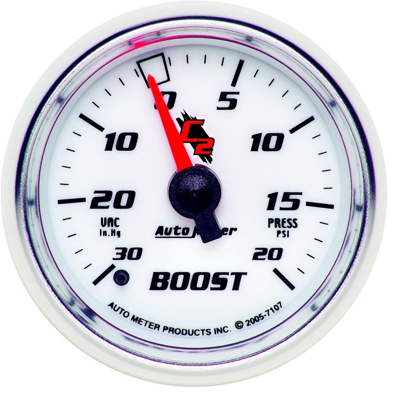 Autometer C2 52mm 30 in hg/20 PSI Mechanical Boost Vacuum Gauge