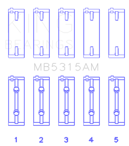King Engine Bearings Mitsubishi 4G63T/4G64 (Size 0.25) Main Bearing Set