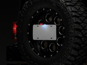 Raxiom 07-18 Jeep Wrangler JK Axial Series License Plate Bracket w/ LED Brake Light