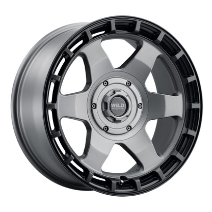 Weld Off-Road Ridge 20x9 - 8x165.1 BP - ET0 - 125.1mm CB - Satin Gunmetal Wheel (Black Ring)
