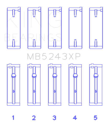 King Engine Bearings Nissan SR20DE/DET 2.0L Performance Main Bearing Set - Size STDX
