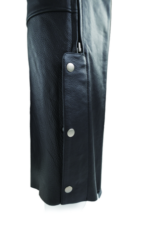 River Road Plains Leather Chaps Black - Large