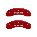 MGP 4 Caliper Covers Engraved Front & Rear RAM Red finish silver ch