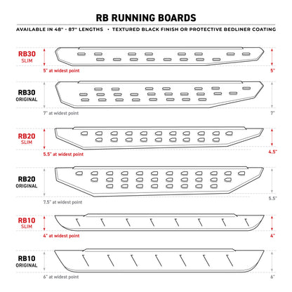 Go Rhino 19-25 Chevrolet Silverado 1500 RB30 Slim Running board + Brackets - Textured Black