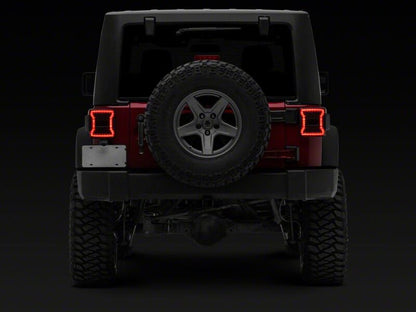 Raxiom 07-18 Jeep Wrangler JK LED Tail Lights- Red Housing- Smoked Lens
