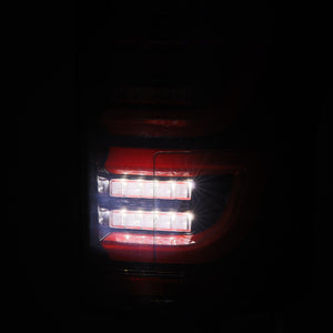 AlphaRex 15-20 Ford F-150 Luxx LED Tail Lights (Pair) Black/Red (Not For Blind Spot Sensor Models)