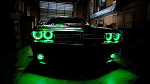 Oracle 15-21 Dodge Challenger Waterproof LED Fog Light Halo Kit - ColorSHIFT SEE WARRANTY