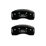 MGP 4 Caliper Covers Engraved Front & Rear Oval Logo/Ford Black Finish Silver Char 2017 Ford Fusion