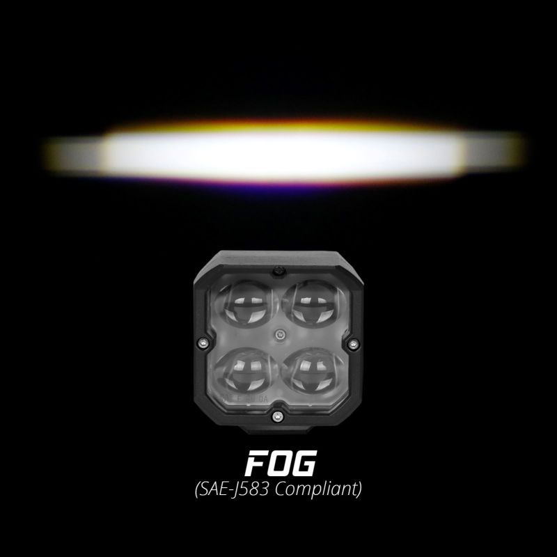 XK Glow XKchrome 20w LED Cube Light w/ RGB Accent Light Kit w/ Controller- Fog Beam 2pc