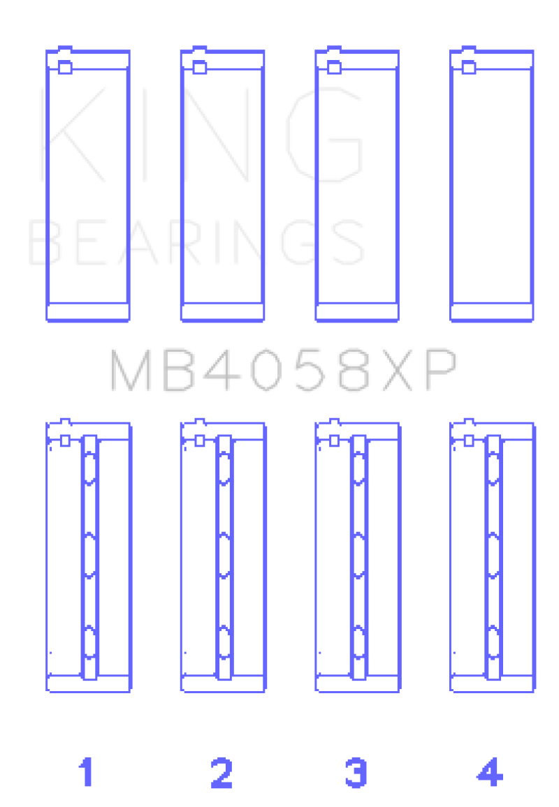 King Engine Bearings Nissan VQ35DE Performance Main Bearing Set - Size STDX