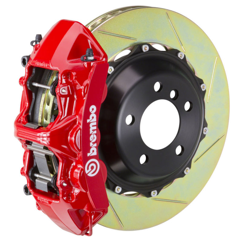 Brembo 02-05 996 GT2 Front GT BBK 6 Piston Cast 380x32 2pc Rotor Slotted Type1 -Red