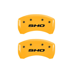 MGP 4 Caliper Covers Engraved Front & Rear SHO Yellow finish black ch