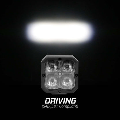 XK Glow XKchrome 20w LED Cube Light w/ RGB Accent Light - Driving Beam