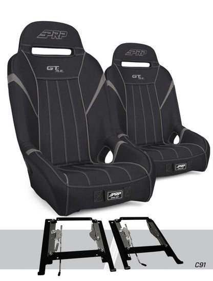 PRP GT3 Suspension Seats Kit for Can-Am Maverick X3 (Pair) - Black & Gray