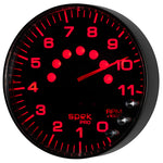 Autometer Spek-Pro Gauge Tachometer 5in 11K Rpm W/Shift Light & Peak Mem Black/Black