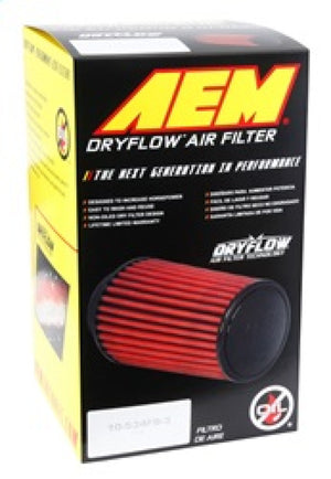 AEM Dryflow Conical Air Filter 5.25in Base OD / 4.75in Top OD / 7in Height