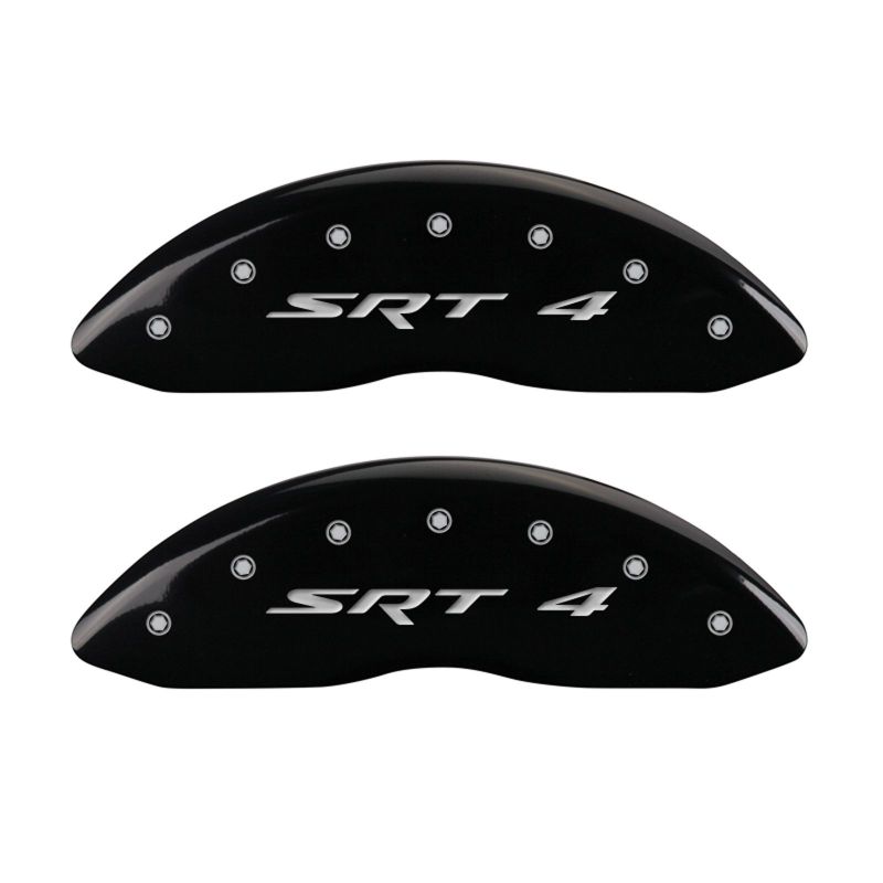 MGP 4 Caliper Covers Engraved Front & Rear SRT4 Black finish silver ch