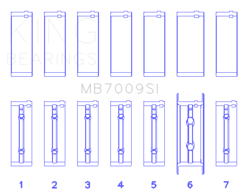 King Engine Bearings 89-15 Dodge Cummins Diesel 5.9L 6.7L Inline 6 (Size 0.25mm) Main Bearing Set