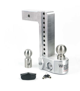 Weigh Safe 10in Drop Hitch w/Built-in Scale & 2.5in Shank (10K/18.5K GTWR) - Aluminum