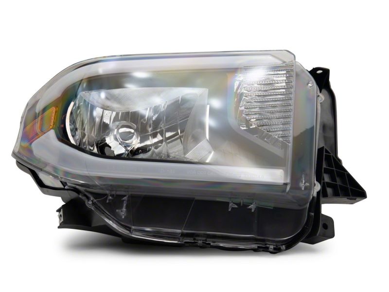 Raxiom 14-21 Toyota Tundra Axial Series Headlights w/ LED Bar- Black Housing (Clear Lens)