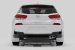 Rally Armor 19-21 Hyundai Elantra GT N Line/i30 Black UR Mud Flap w/White Logo