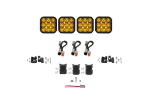 Diode Dynamics SS5 Sport Universal CrossLink 4-Pod Lightbar - Yellow Driving