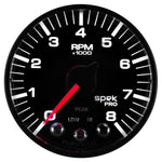 Autometer Spek-Pro Black 2 1/16 inch 8K RPM Tach w/ Shift Light and Peak Memory