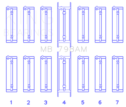 King Engine Bearings BMW M20B20-23-25-27 / M50B25 / M52B20-25-28 (Size 0.25) Main Bearing Set