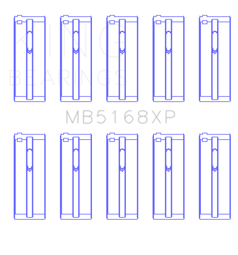 King Engine Bearings Honda H22 50mm Journal Crankshaft Main Bearing Set - Size STDX