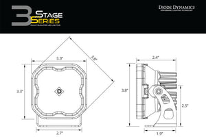 Diode Dynamics SS3 LED Bumper 1 3/4 In Roll Bar Kit Sport - Yellow Combo (Pair)