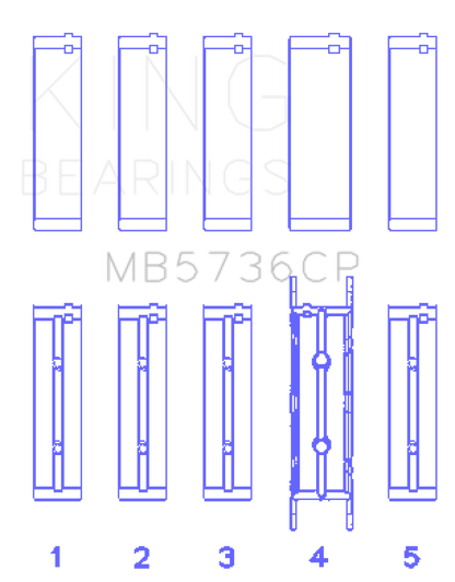 King Engine Bearings Ford Powerstroke 6.0L/6.4L Diesel (Size +0.026mm) Crankshaft Main Bearing Set