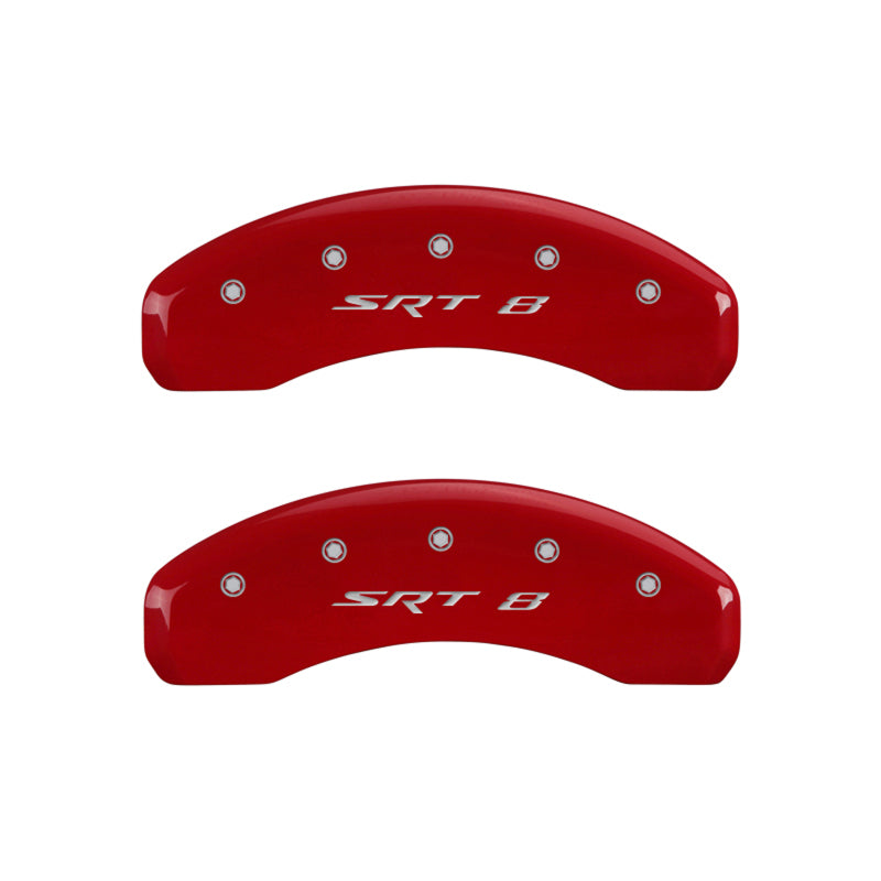 MGP 4 Caliper Covers Engraved Front & Rear SRT8 Red finish silver ch